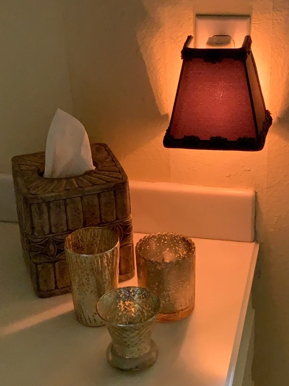Vintage Beaded Fabric Nightlight Taupe Rotating Plug Z Gallerie